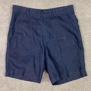 Brooks Brothers Irish Linen Shorts Men's 33 Blue 100% Linen
